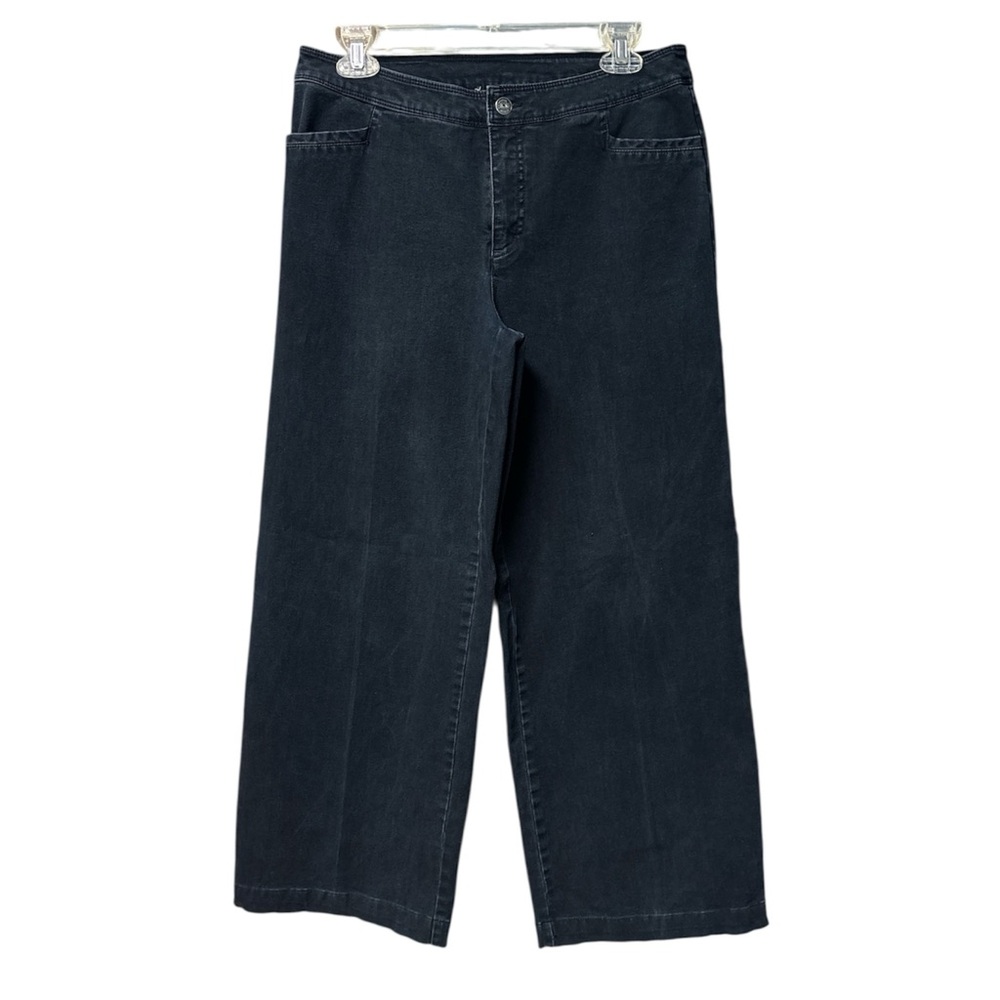 Isaac Mizrahi Women’s Dark Navy Wide Leg Stretch Jeans Size 10